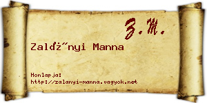 Zalányi Manna névjegykártya